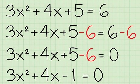 خطوات حل المعادلات التربيعية بإكمال المربع من الشكل ax² + bx + c = 0